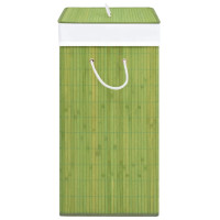 Produktbild för Tvättkorg bambu med 1 sektion grön 83 L