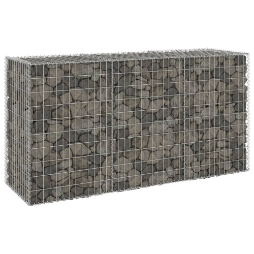 vidaXL Gabionmur i galvaniserat stål 200x60x100 cm - Grindar & Staket