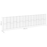 Produktbild för Gabionmur galvaniserat stål 900x30x200 cm