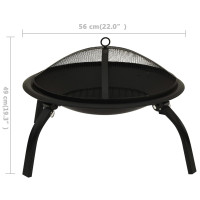 Produktbild för 2-i-1 Eldstad med grill och eldgaffel 56x56x49 cm stål