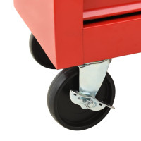 Produktbild för Verktygsvagn med 10 lådor stål röd