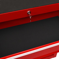 Miniatyr av produktbild för Verktygsvagn med 15 lådor stål röd
