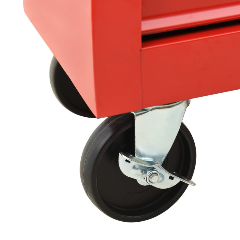 Produktbild för Verktygsvagn med 15 lådor stål röd