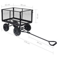 Miniatyr av produktbild för Trädgårdsvagn svart 350 kg