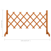 Produktbild för Trädgårdssstaket med spaljé orange 120x60 cm massivt granträ