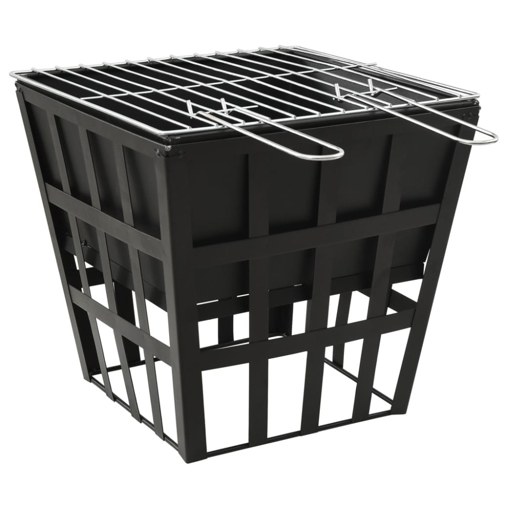 Produktbild för 2-i-1 Eldstad och grill 34x34x48 cm stål