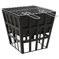 Produktbild för 2-i-1 Eldstad och grill 34x34x48 cm stål