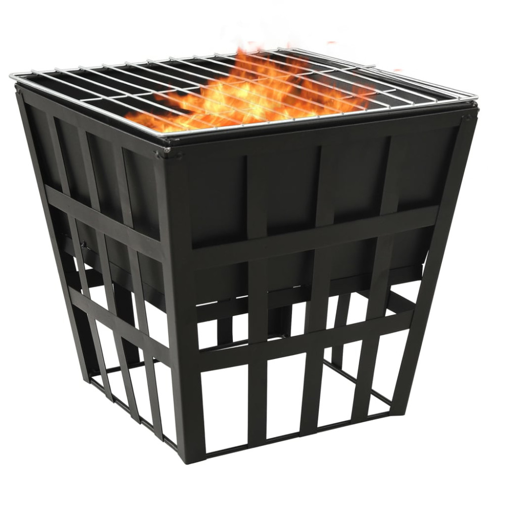 Produktbild för 2-i-1 Eldstad och grill 34x34x48 cm stål