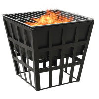 Produktbild för 2-i-1 Eldstad och grill 34x34x48 cm stål