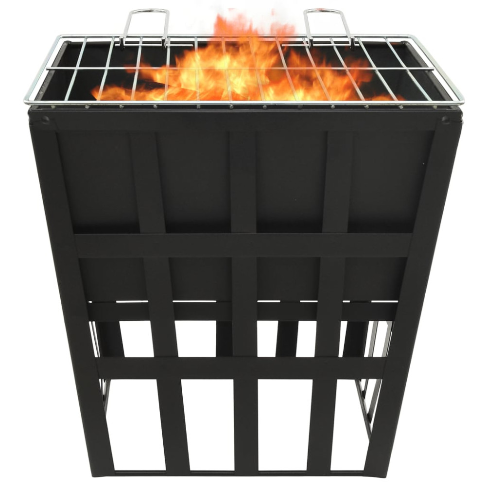 Produktbild för 2-i-1 Eldstad och grill 34x34x48 cm stål