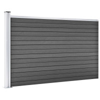 Produktbild för Staketpanel WPC 175x105 cm svart