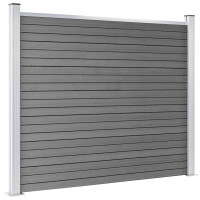 Produktbild för Staketpanel WPC 180x146 cm grå