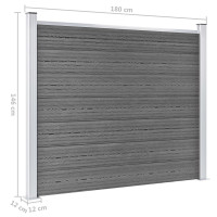 Produktbild för Staketpanel WPC 180x146 cm grå