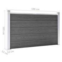 Produktbild för Staketpanel WPC 180x105 cm svart