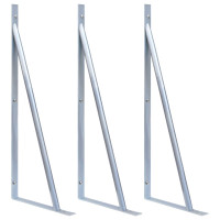 Produktbild för Stödkonsoler för staketstolpe 3 st galvaniserat stål