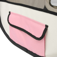 Produktbild för Hopfällbar hundhage med väska rosa 145x145x61 cm