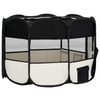 Produktbild för Hopfällbar hundhage med väska svart 110x110x58 cm