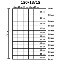 Produktbild för Fårstängsel galvaniserat stål 50 m 150 cm silver