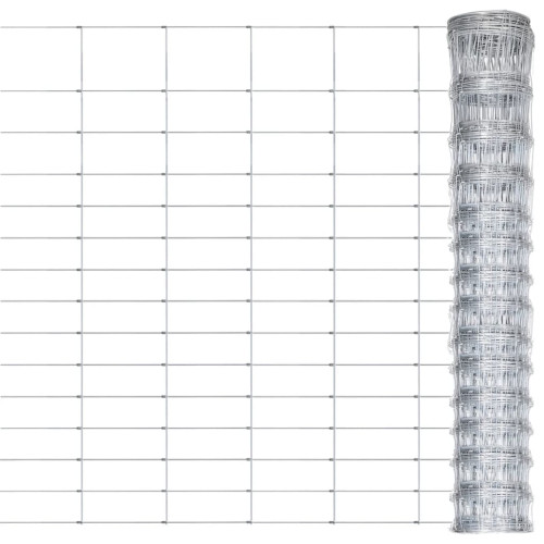 vidaXL Fårstängsel galvaniserat stål 50x1,6 m silver