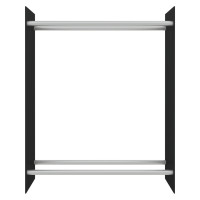 Produktbild för Vedställ svart 80x35x100 cm härdat glas