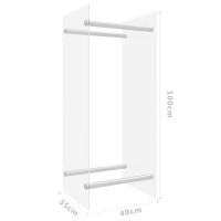 Produktbild för Vedställ genomskinlig 40x35x100 cm härdat glas