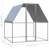 Produktbild för Hönsbur för utomhusbruk 2x2x2 m galvaniserat stål