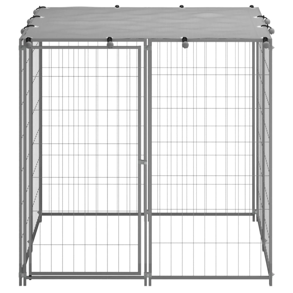 Produktbild för Hundgård silver 110x110x110 cm stål
