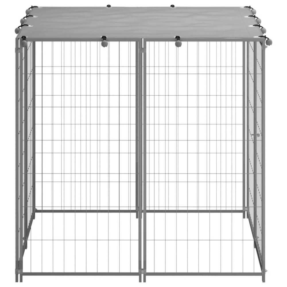 Produktbild för Hundgård silver 110x110x110 cm stål