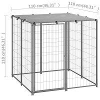 Produktbild för Hundgård silver 110x110x110 cm stål