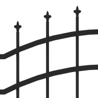 Produktbild för Staket med spjuttopp svart 140 cm pulverlackerat stål