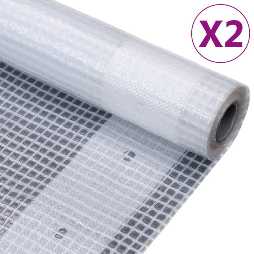 vidaXL Leno presenning 2 st 260 g/m² 2x20 m vit