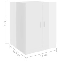 Produktbild för Tvättmaskinsskåp vit högglans 71x71,5x91,5 cm