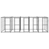 Miniatyr av produktbild för Hundgård för utomhusbruk med tak 12,1 m²