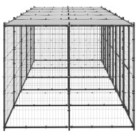 Miniatyr av produktbild för Hundgård för utomhusbruk med tak 12,1 m²