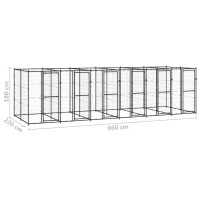 Produktbild för Hundgård för utomhusbruk stål 14,52 m²