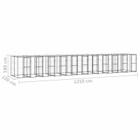 Produktbild för Hundgård för utomhusbruk med tak 26,62 m²