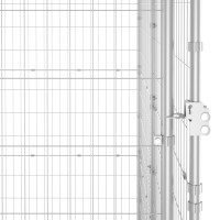 Produktbild för Hundgård för utomhusbruk galvaniserat stål med tak 7,26 m²