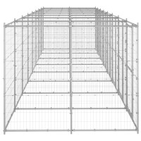 Produktbild för Hundgård för utomhusbruk galvaniserat stål 19,36 m²