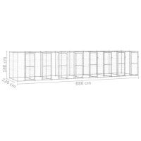 Produktbild för Hundgård för utomhusbruk galvaniserat stål 19,36 m²