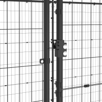 Produktbild för Hundgård för utomhusbruk med tak stål 26,62 m²