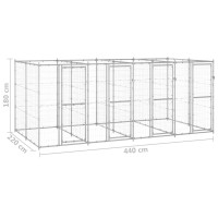 Produktbild för Hundgård för utomhusbruk galvaniserat stål 9,68 m²