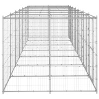 Produktbild för Hundgård för utomhusbruk galvaniserat stål 16,94 m²