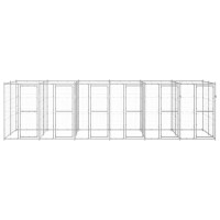 Produktbild för Hundgård för utomhusbruk galvaniserat stål 14,52 m²