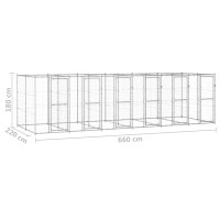 Produktbild för Hundgård för utomhusbruk galvaniserat stål 14,52 m²