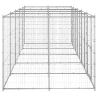Produktbild för Hundgård för utomhusbruk galvaniserat stål 12,1 m²