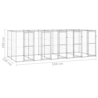 Produktbild för Hundgård för utomhusbruk galvaniserat stål 12,1 m²