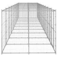 Produktbild för Hundgård för utomhusbruk galvaniserat stål 24,2 m²