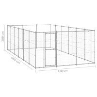 Produktbild för Hundgård för utomhusbruk galvaniserat stål 21,78 m²