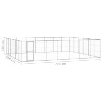 Produktbild för Hundgård för utomhusbruk galvaniserat stål 50,82 m²
