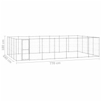 Produktbild för Hundgård för utomhusbruk galvaniserat stål 33,88 m²